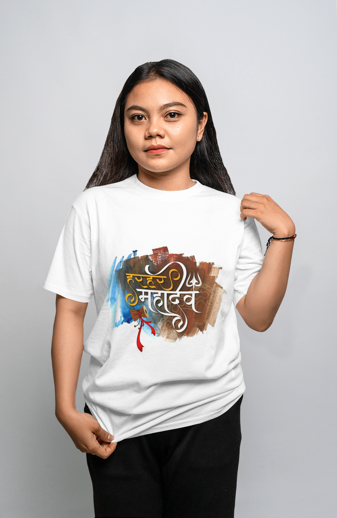 Har Har Mahadev T-Shirt white